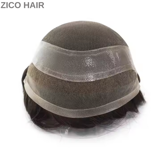 Zico Hair Hollywood French Lace base with Skin Perimeter and Lace Front Invisible Hairline Hair System