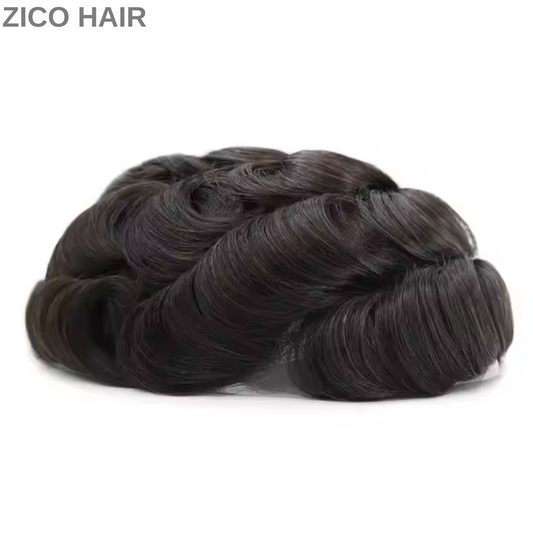 Zico Hair IH06S Invisible Hairline 0.05mm to 0.06mm Knotted Thin Skin Base Hair System with 1/8 inches V-loop Front