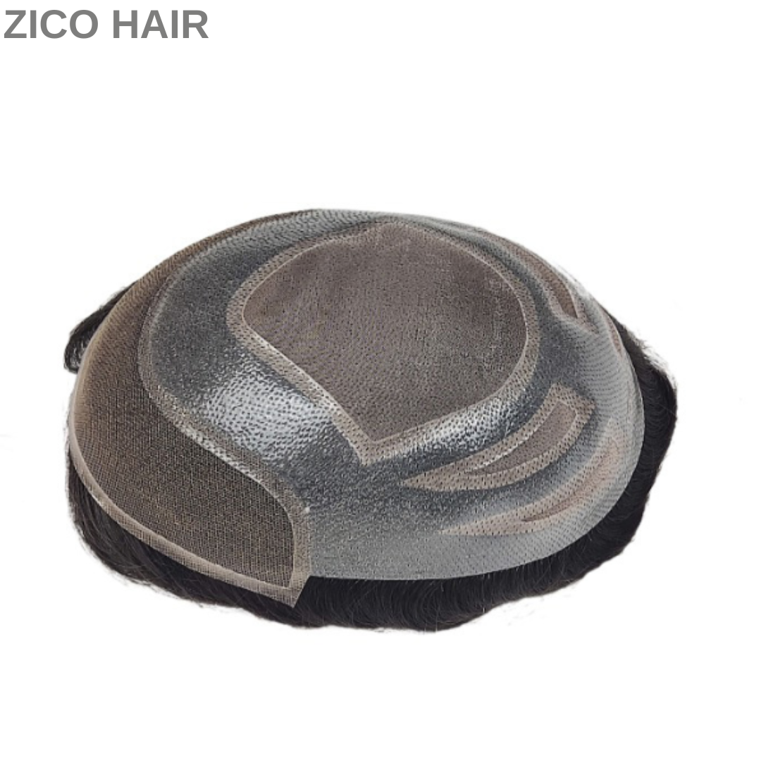 Zico Hair Versalite Duro Mono With Skin Gause Perimeter and 1" French Lace Front with Good Bleached Knots Hair System