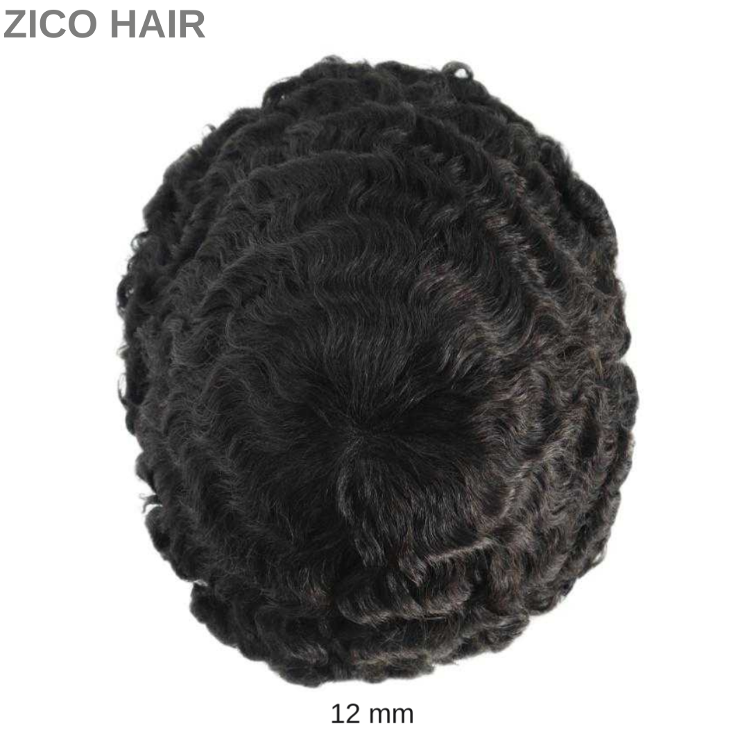Zico Hair Afro French Lace Men Toupee 4mm curls 6mm curls 8mm wave 10mm wave 12mm wave