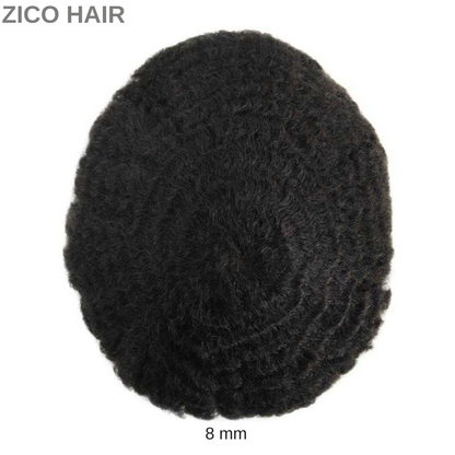 Zico Hair Afro French Lace Men Toupee 4mm curls 6mm curls 8mm wave 10mm wave 12mm wave