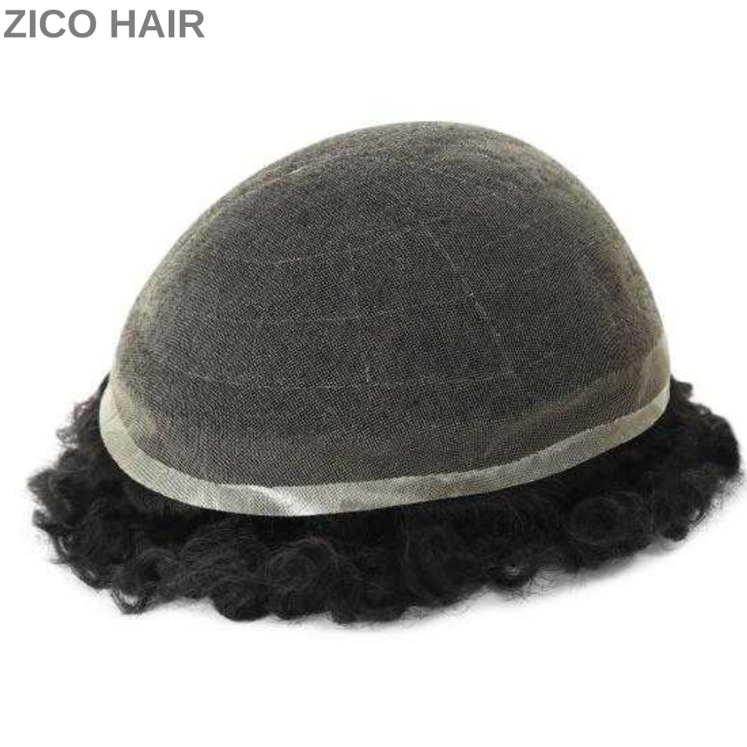 Zico Hair Afro French Lace Men Toupee 4mm curls 6mm curls 8mm wave 10mm wave 12mm wave