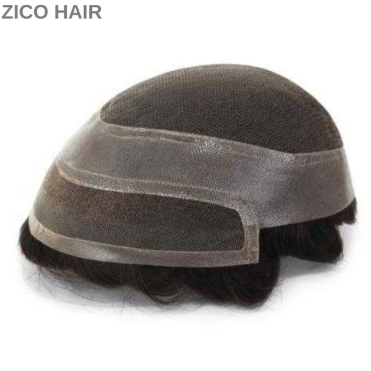 Zico Hair Hollywood French Lace base with Skin Perimeter and Lace Front Invisible Hairline Hair System