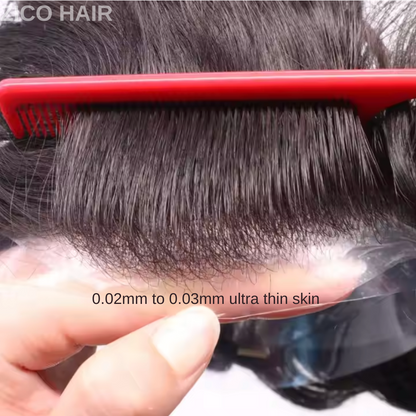 Zico Hair IH02V Invisible Hairline 0.02mm to 0.03mm Skin Base Hair Replacement with V-looped all over