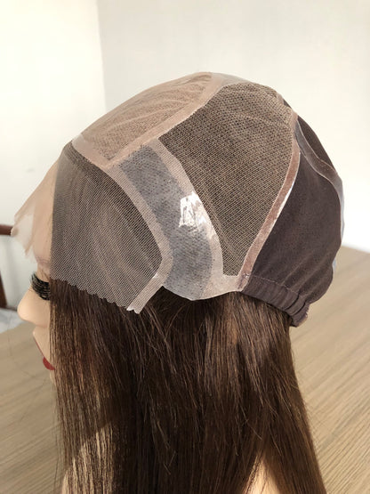 ZC-WS632 4*4 inch Silk Top Full Lace Wig Natural Black #NB 100% Virgin Hair
