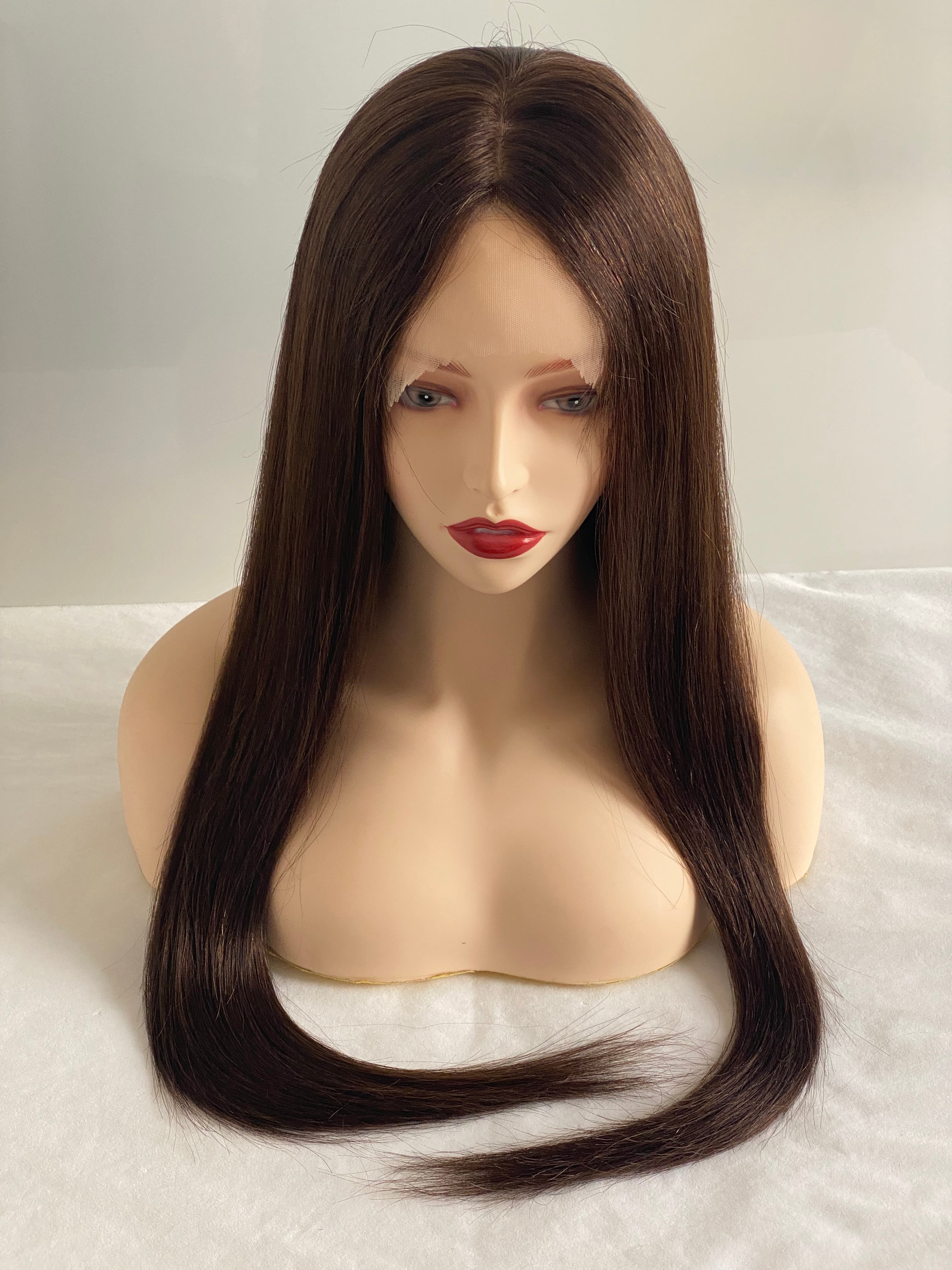 ZC-WS601 4*4 inch Silk Top Full Lace Wig Medium Brown #4 100