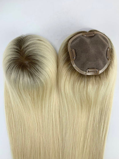 Zico Hair 5*5 inch Mono Top with PU Around Women Topper for Caucasians
