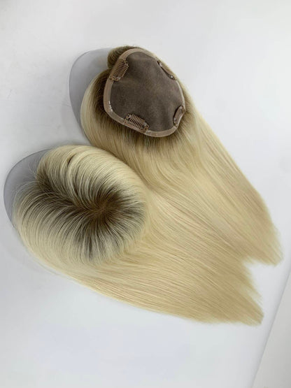 Zico Hair 5*5 inch Mono Top with PU Around Women Topper for Caucasians
