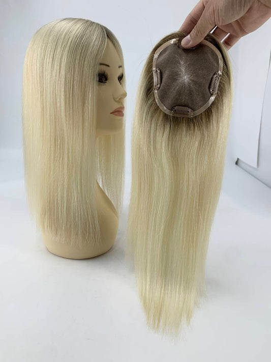 Zico Hair 5*5 inch Mono Top with PU Around Women Topper for Caucasians
